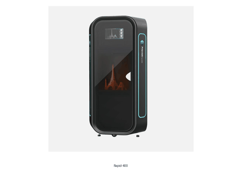 Prismlab Rapid-400 · Rapid-600 · PL-A07 · Acta-E — Impressão 3D por fotopolimerização em larga escala (MFP/LCD) e linhas automáticas de pós-processamento